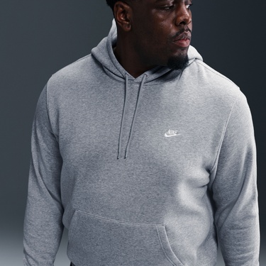  Nike Club Pullover Fleece Erkek Gri Hoodie