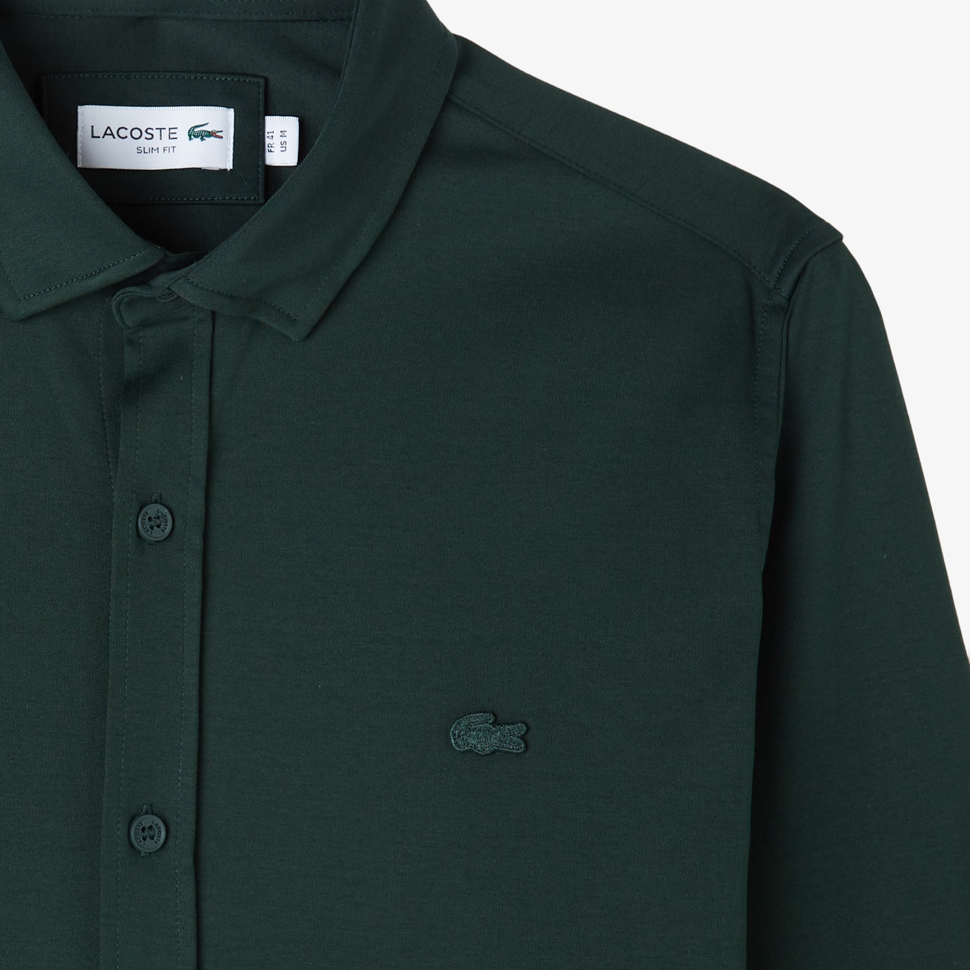 Lacoste Erkek Slim Fit Koyu Yeşil Gömlek
