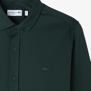  Lacoste Erkek Slim Fit Koyu Yeşil Gömlek