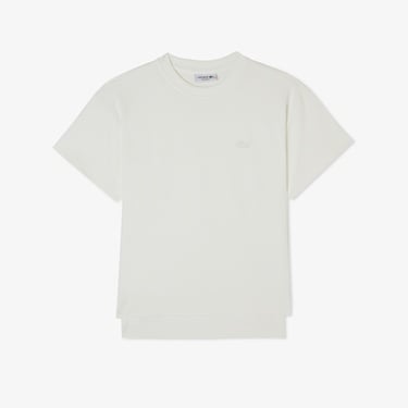  Lacoste Kadın Loose Fit Bisiklet Yaka Beyaz T-Shirt
