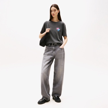  Tommy Jeans Relax Neon Kadın Gri T-Shirt