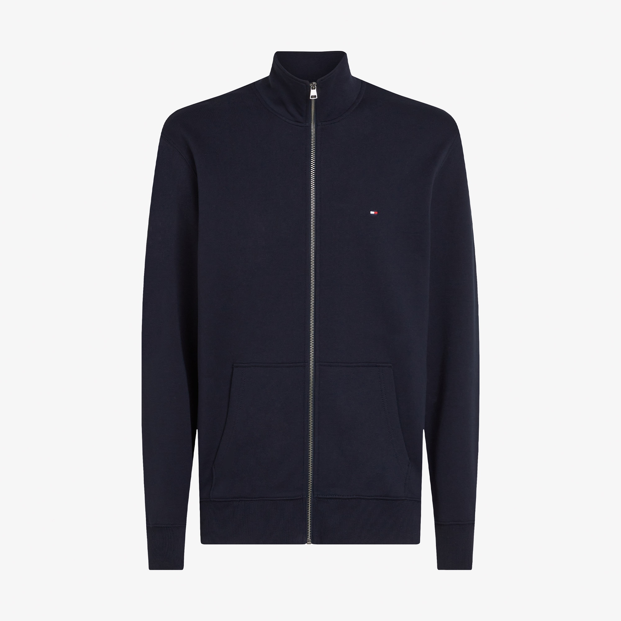 Tommy Hilfiger Essential Terry Stand Collar Erkek Fermuarlı Lacivert Sweatshirt