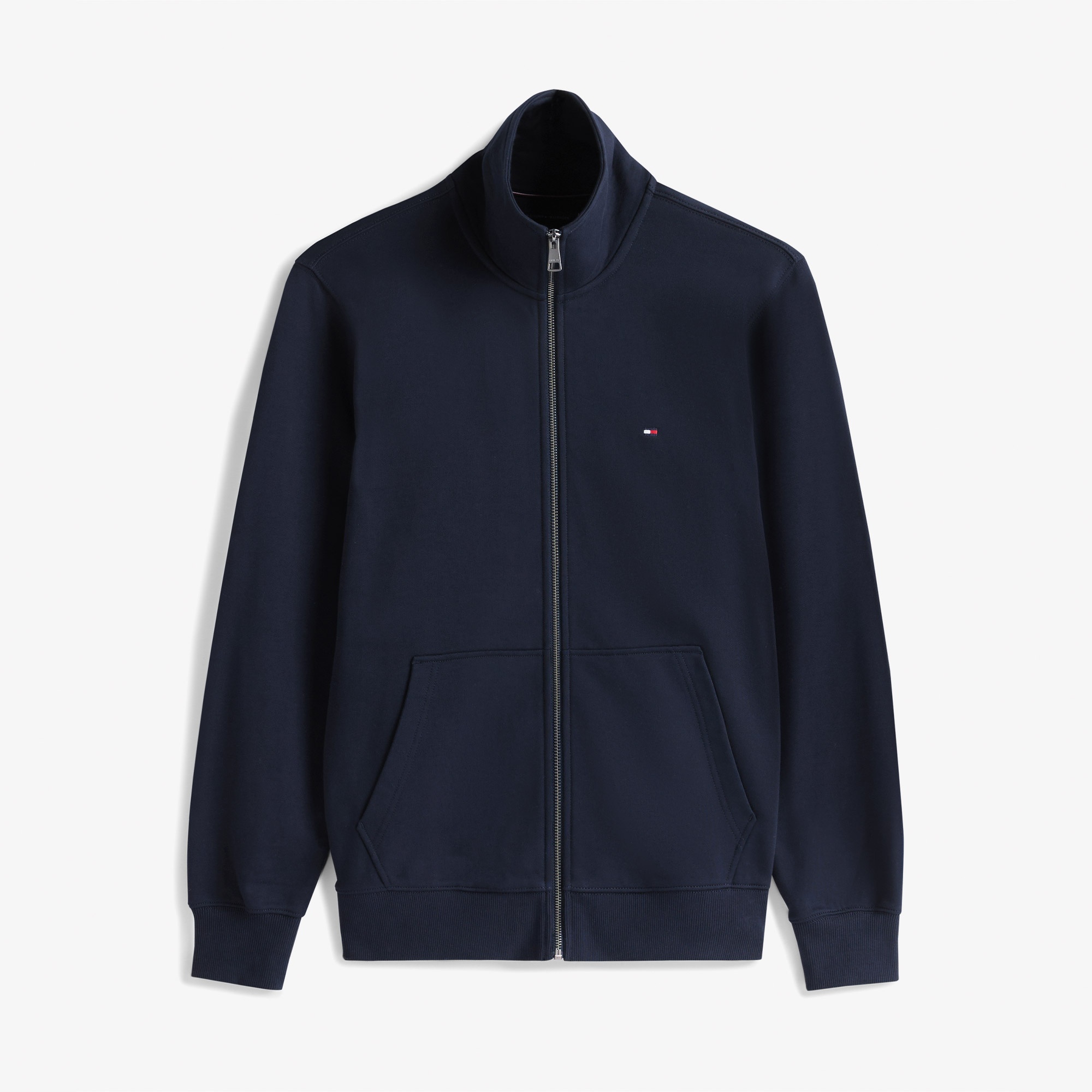 Tommy Hilfiger Essential Terry Stand Collar Erkek Fermuarlı Lacivert Sweatshirt