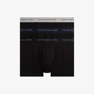  Tommy Hilfiger Trunk Metallic Erkek 3'lü Siyah Boxer