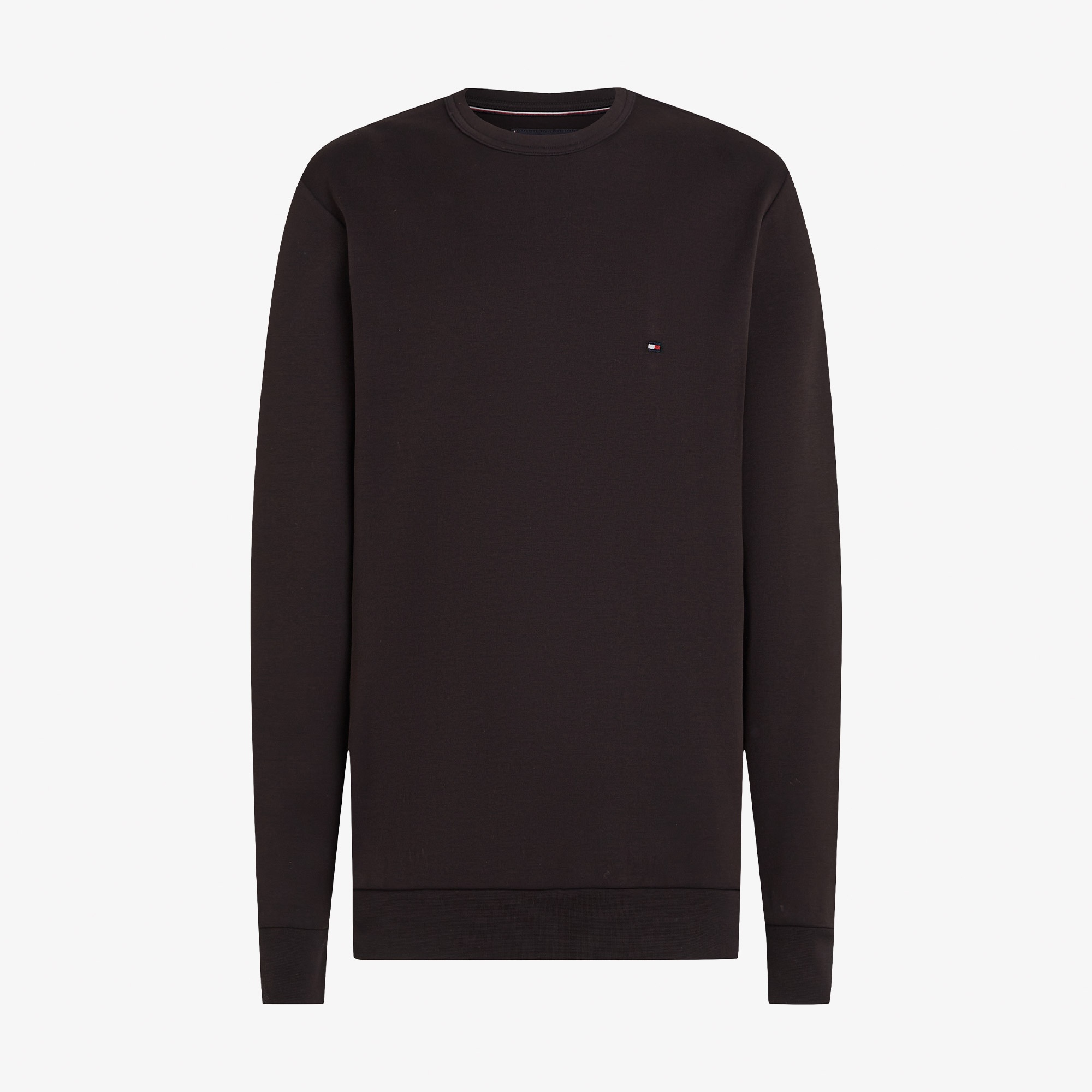 Tommy Hilfiger Essential Intechno Yuvarlak Yaka Erkek Siyah Sweatshirt