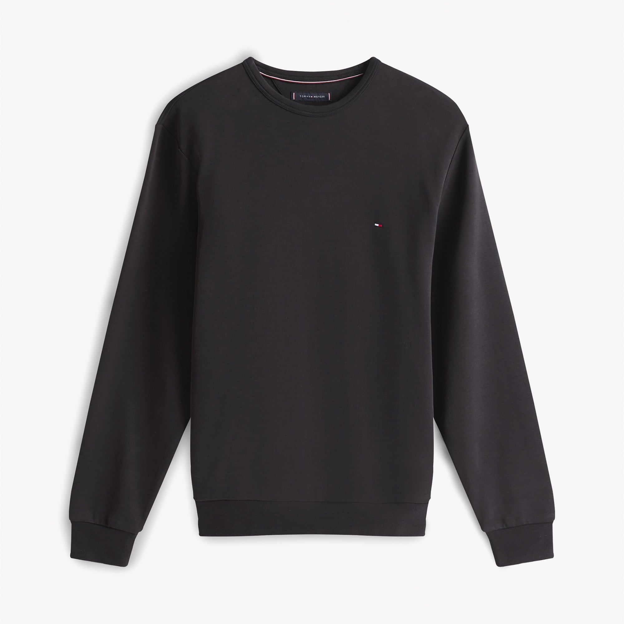 Tommy Hilfiger Essential Intechno Yuvarlak Yaka Erkek Siyah Sweatshirt