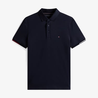  Tommy Hilfiger Interlock Flagcuff Slim Fit Erkek Lacivert Polo Yaka T-Shirt