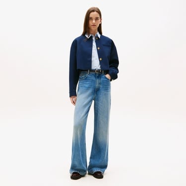  Tommy Hilfiger Punto Crop Lady Kadın Blazer Lacivert Blazer Ceket