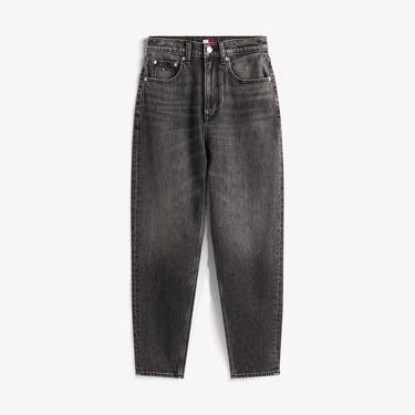  Tommy Hilfiger Mom Bi0187 Kadın Siyah Tapered Jean