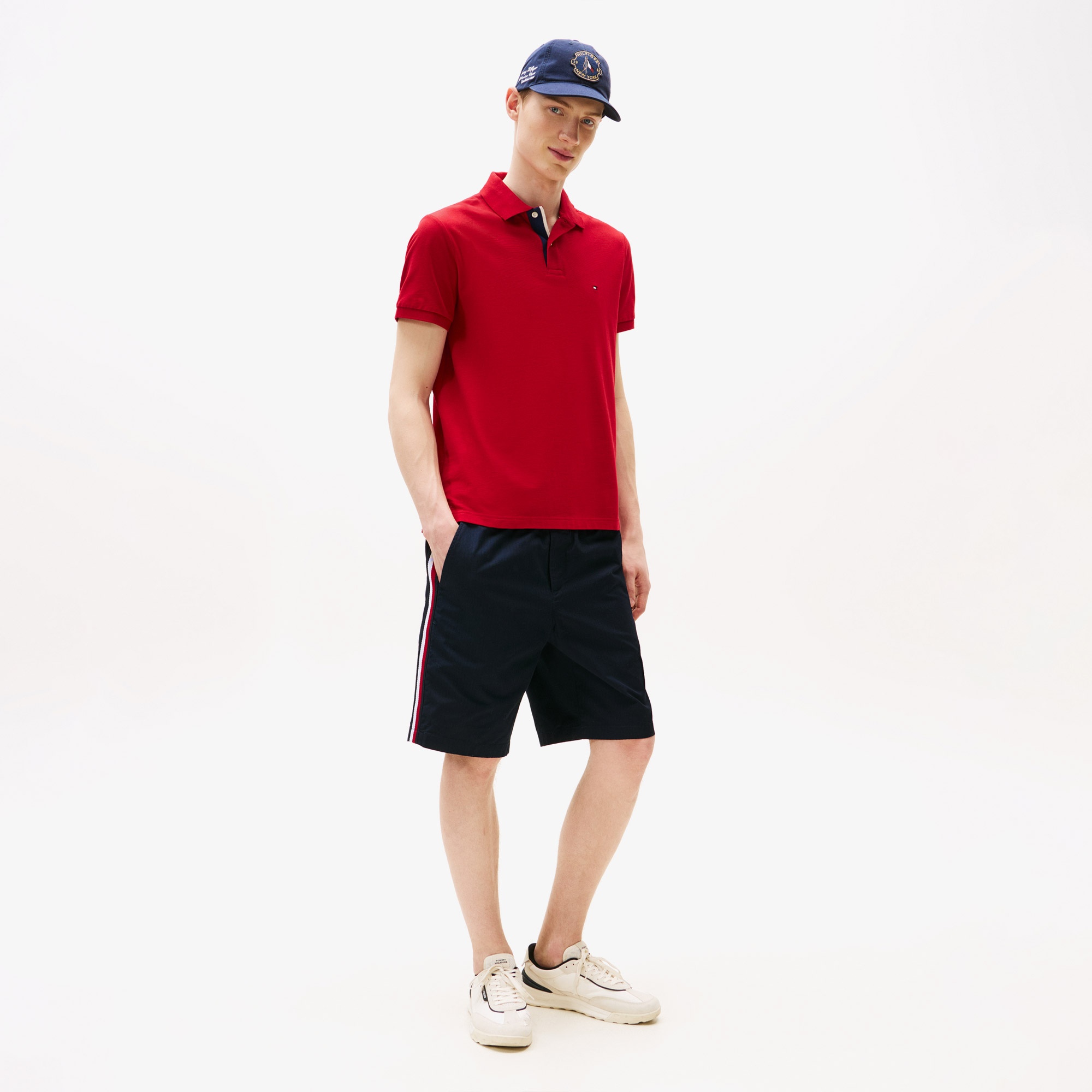 Tommy Hilfiger Contrast Collar Erkek Kırmızı Polo Yaka T-Shirt
