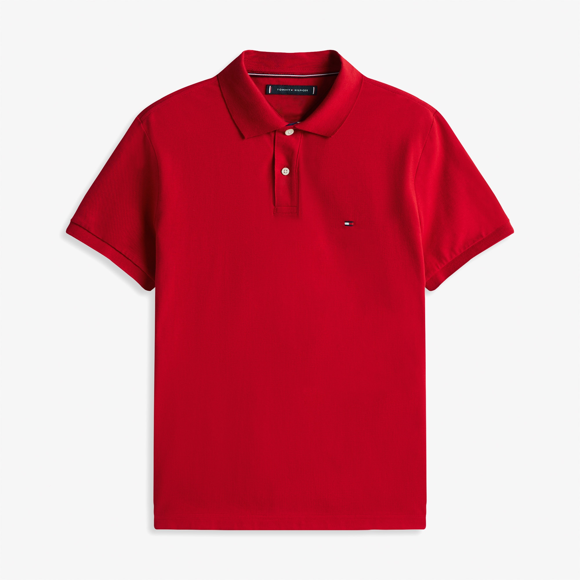 Tommy Hilfiger Contrast Collar Erkek Kırmızı Polo Yaka T-Shirt