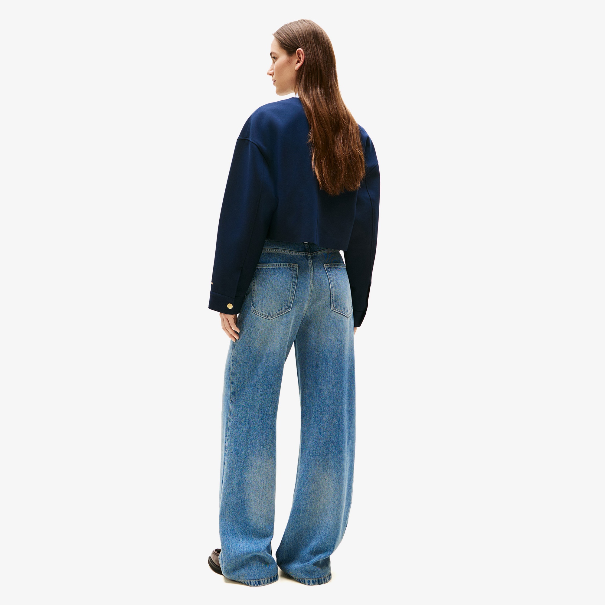 Tommy Hilfiger Punto Crop Lady Kadın Blazer Lacivert Blazer Ceket