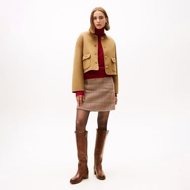  Tommy Hilfiger Wool Blend Lady Kadın Kahverengi Ceket