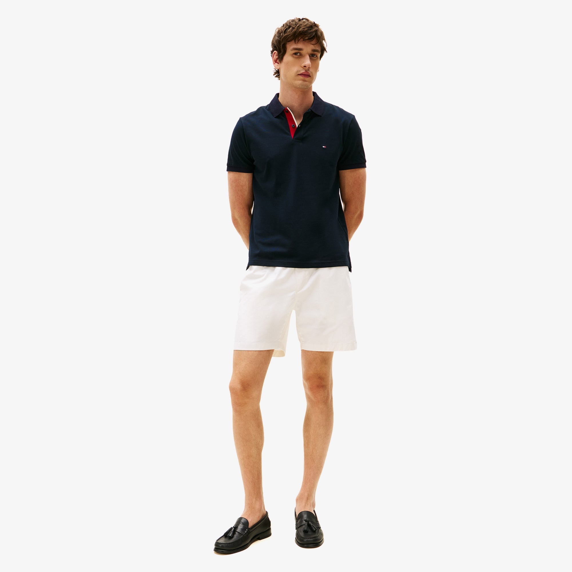 Tommy Hilfiger Contrast Collar Erkek Lacivert Polo Yaka T-Shirt