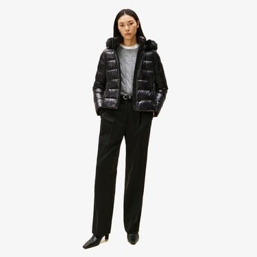  Tommy Hilfiger Gloss Down Slim Kadın Siyah Puffer Mont