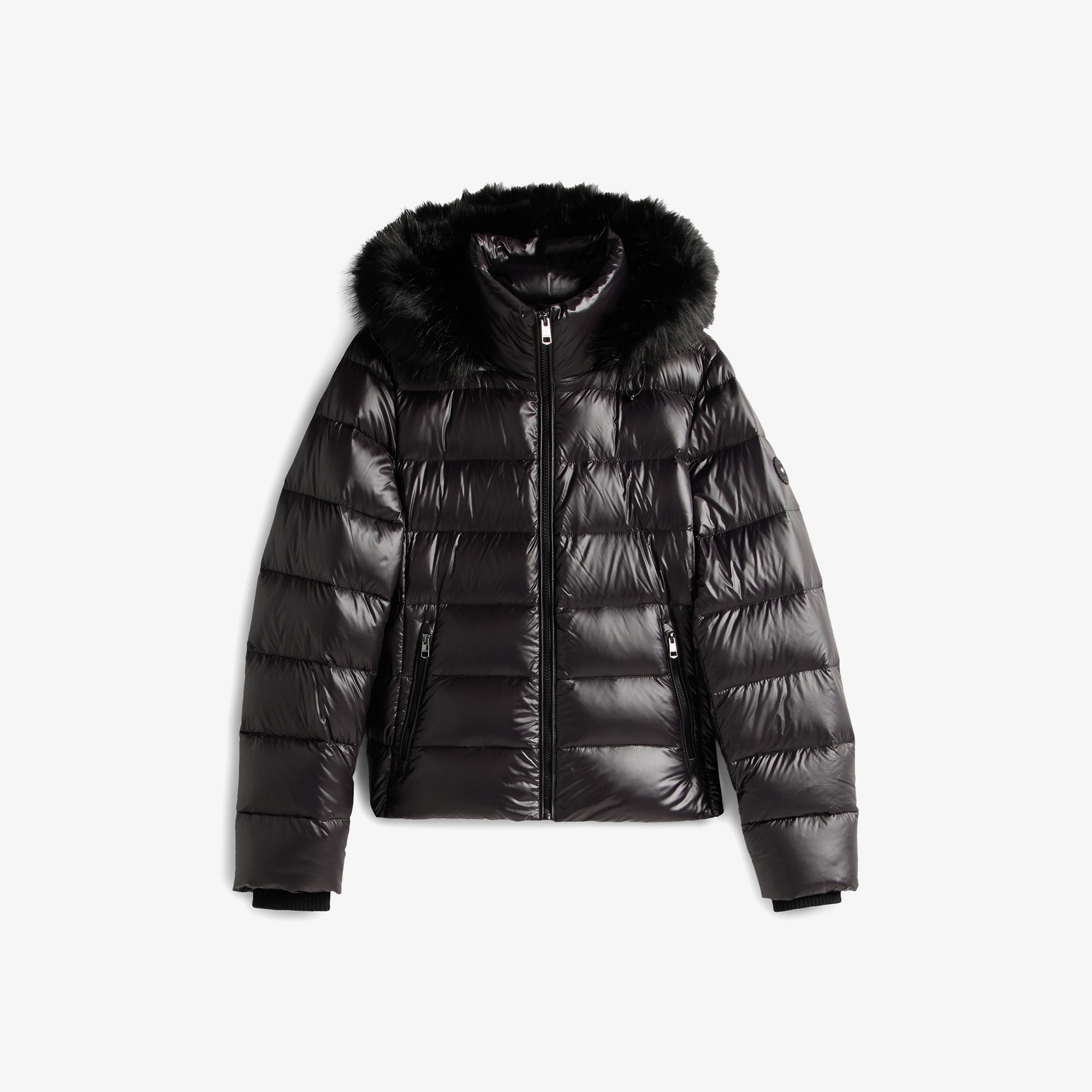 Tommy Hilfiger Gloss Down Slim Kadın Siyah Puffer Mont