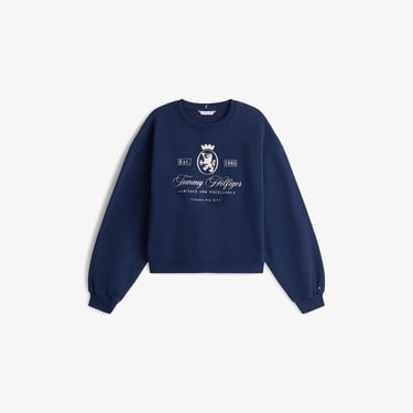  Tommy Hilfiger Varsity Crest Fleece Kadın Lacivert Sweatshirt
