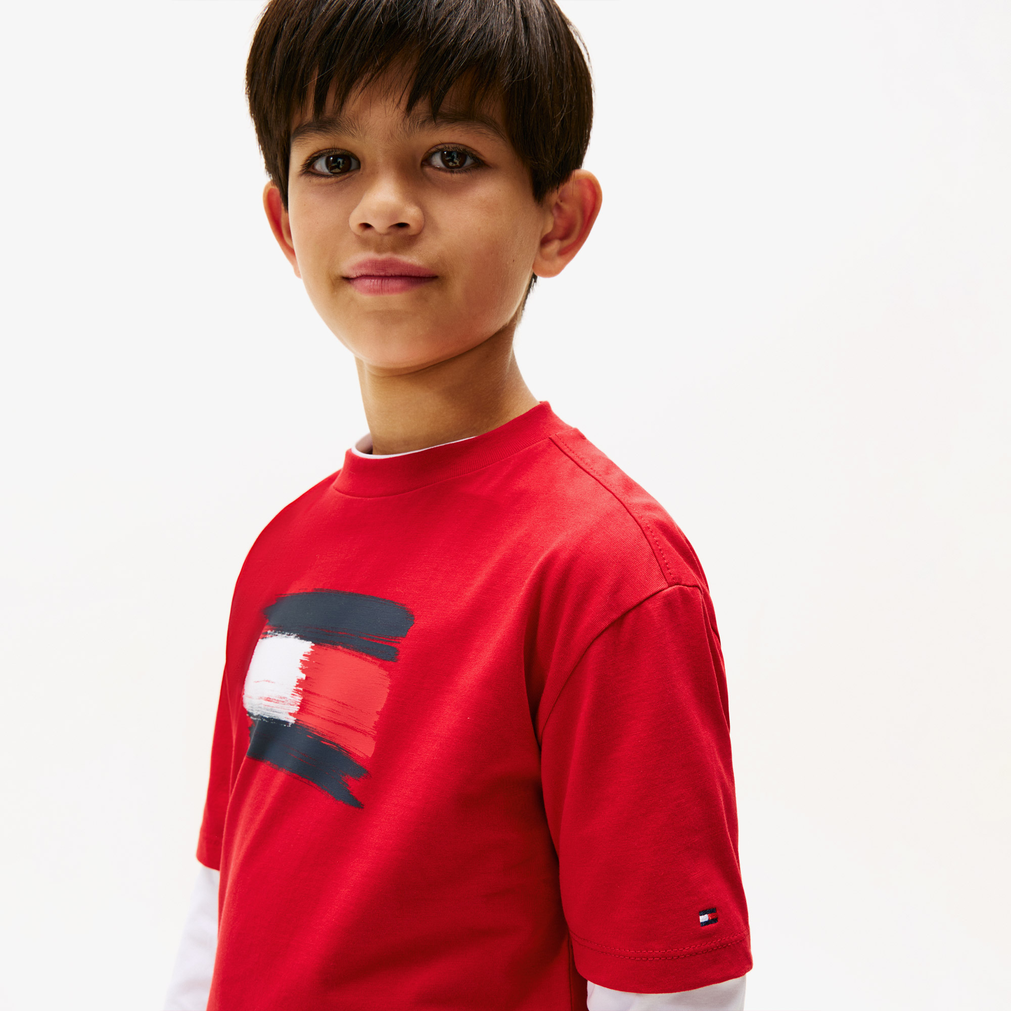  Tommy Hilfiger Flag Archive Çocuk Kırmızı T-Shirt