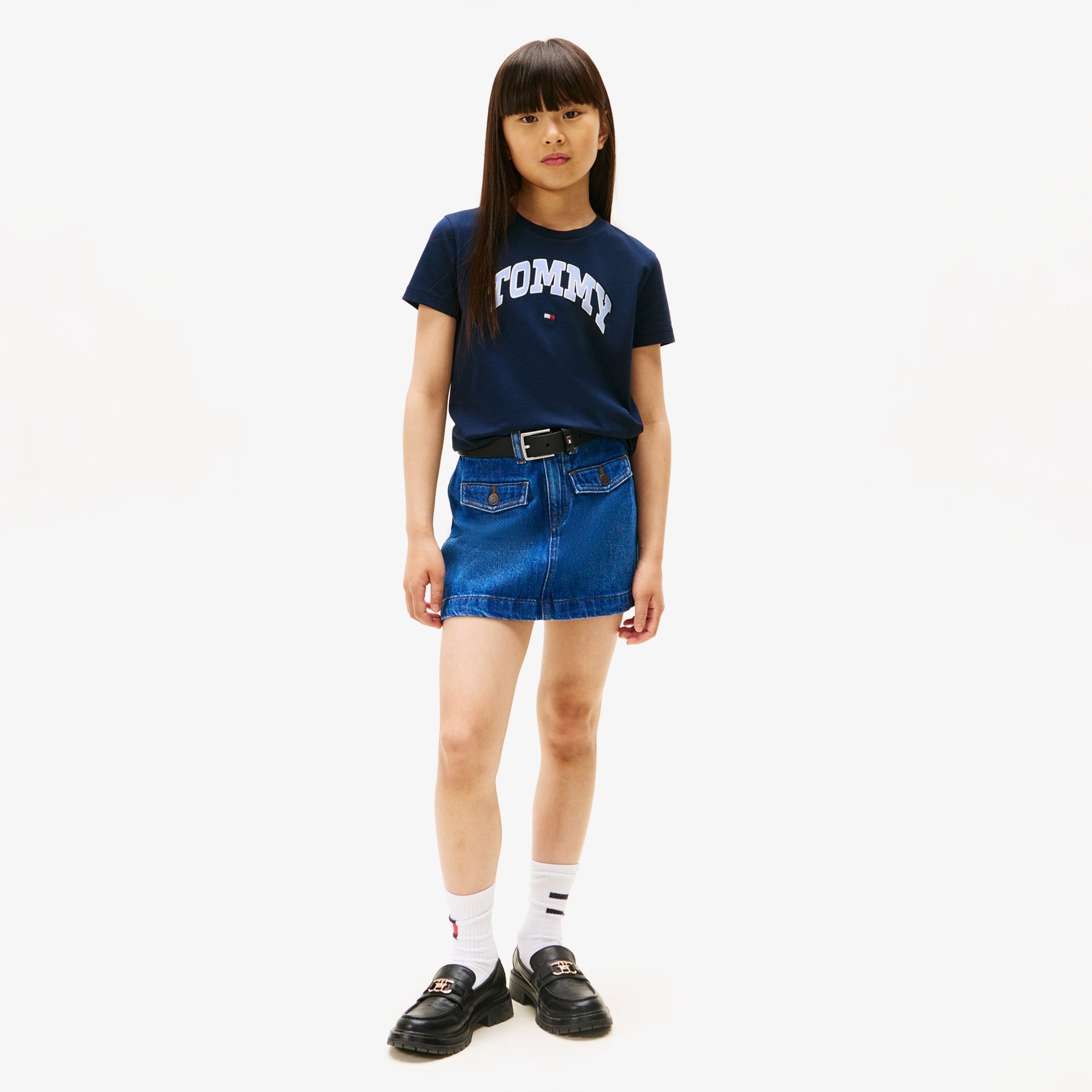 Tommy Hilfiger Varsity Sateen Çocuk Lacivert T-Shirt