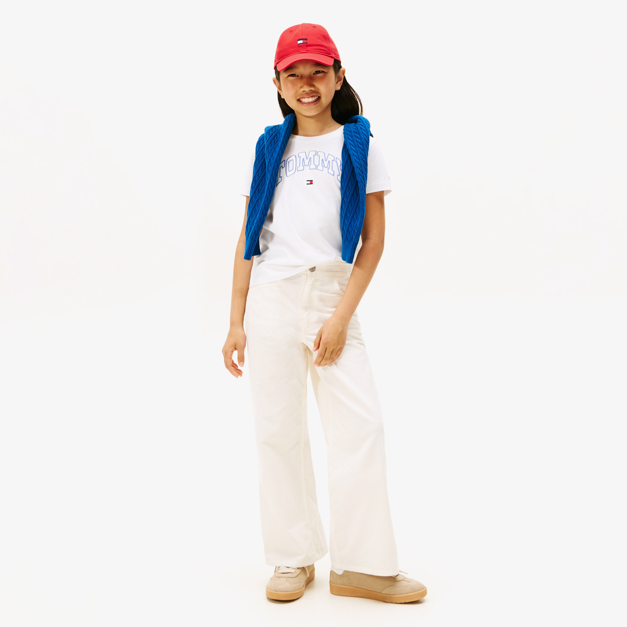  Tommy Hilfiger Varsity Sateen Çocuk Beyaz T-Shirt