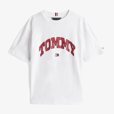  Tommy Hilfiger Varsity Raised Print Çocuk Beyaz T-Shirt