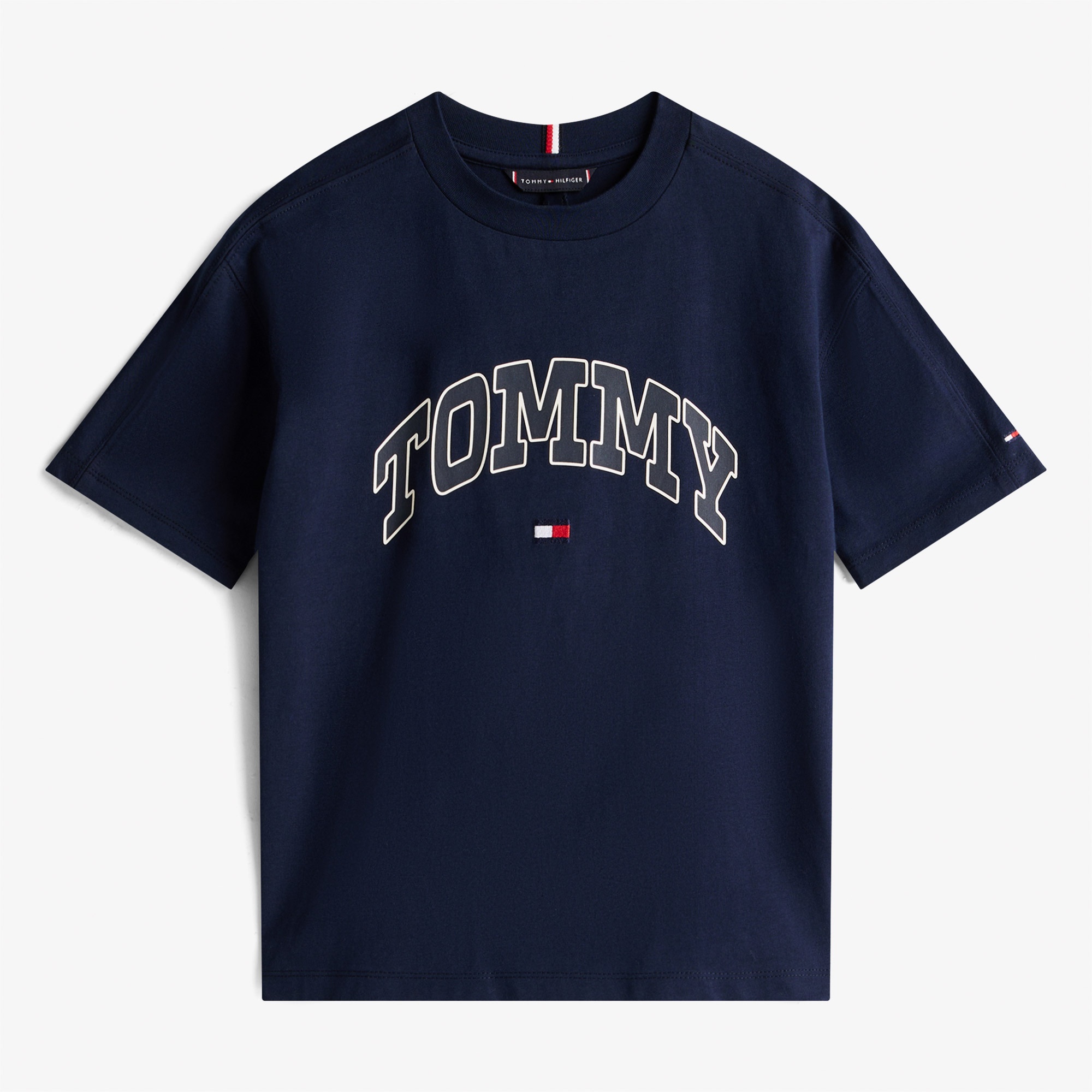 Tommy Hilfiger Varsity Raised Print Çocuk Lacivert T-Shirt
