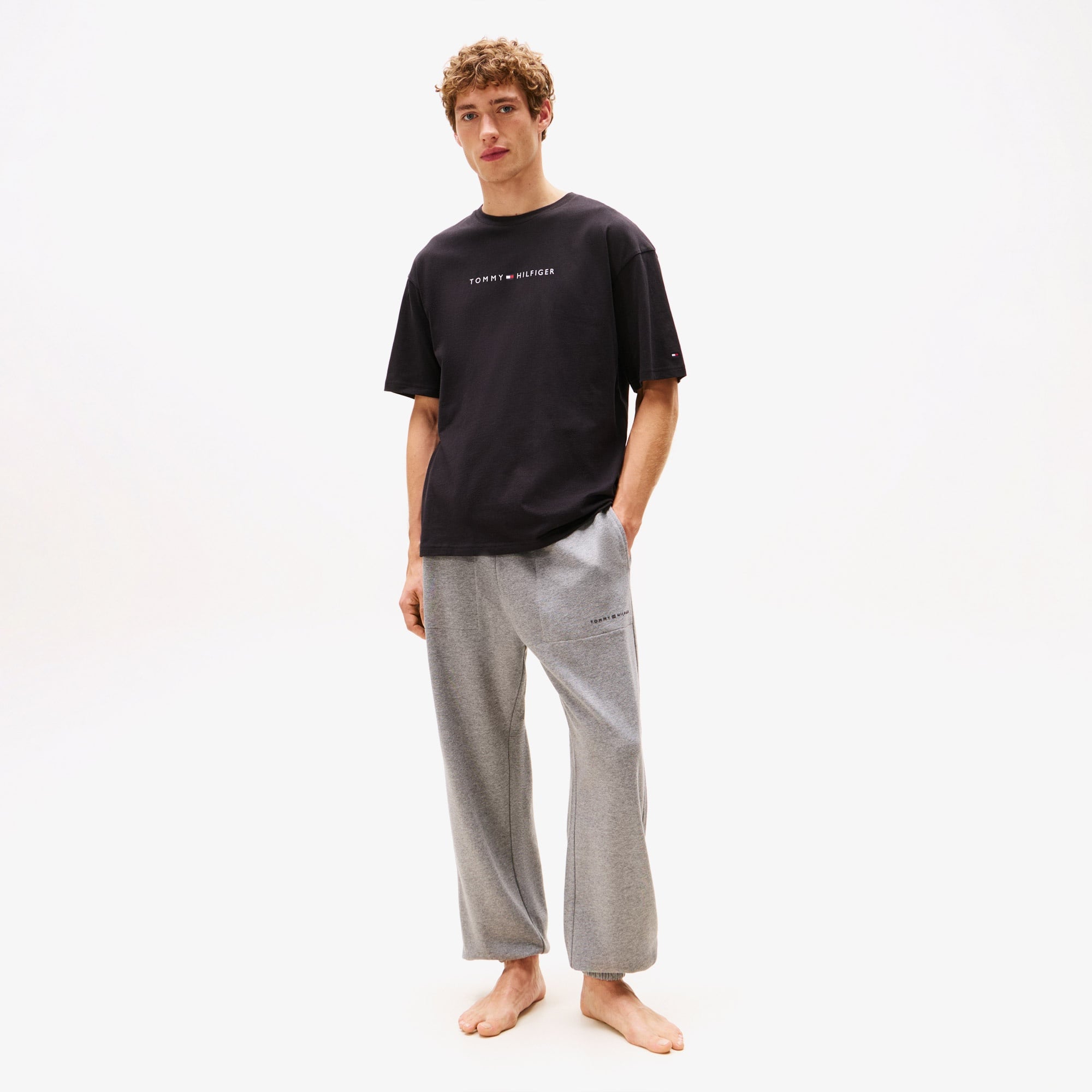 Tommy Hilfiger Logo Erkek Siyah T-Shirt