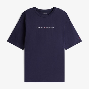  Tommy Hilfiger Logo Erkek Lacivert T-Shirt