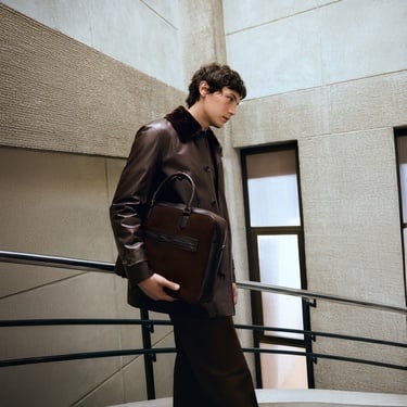  DESA Erkek Kahve Gömlek Yakalı Deri Kaban