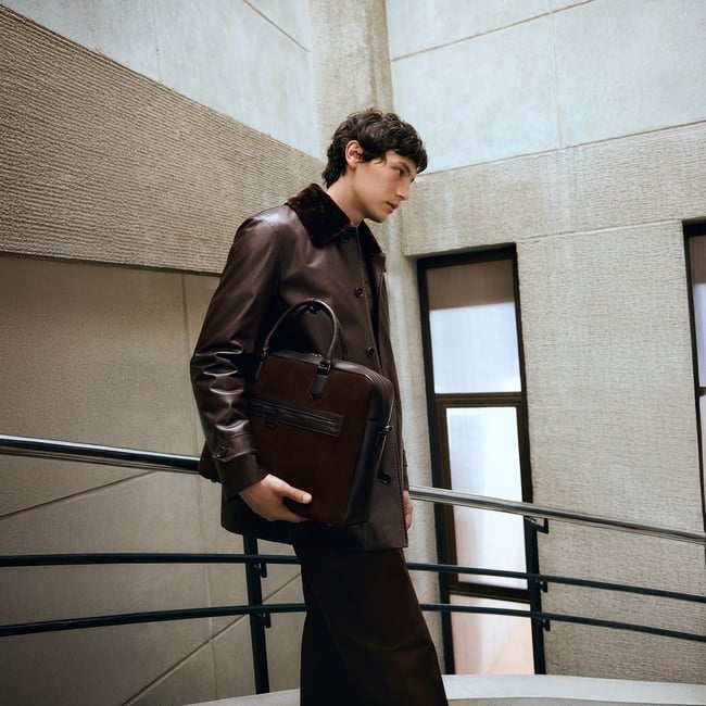  DESA Erkek Kahve Gömlek Yakalı Deri Kaban