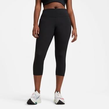  Nike Dri-Fit Fast Crop Kadın Siyah Tayt