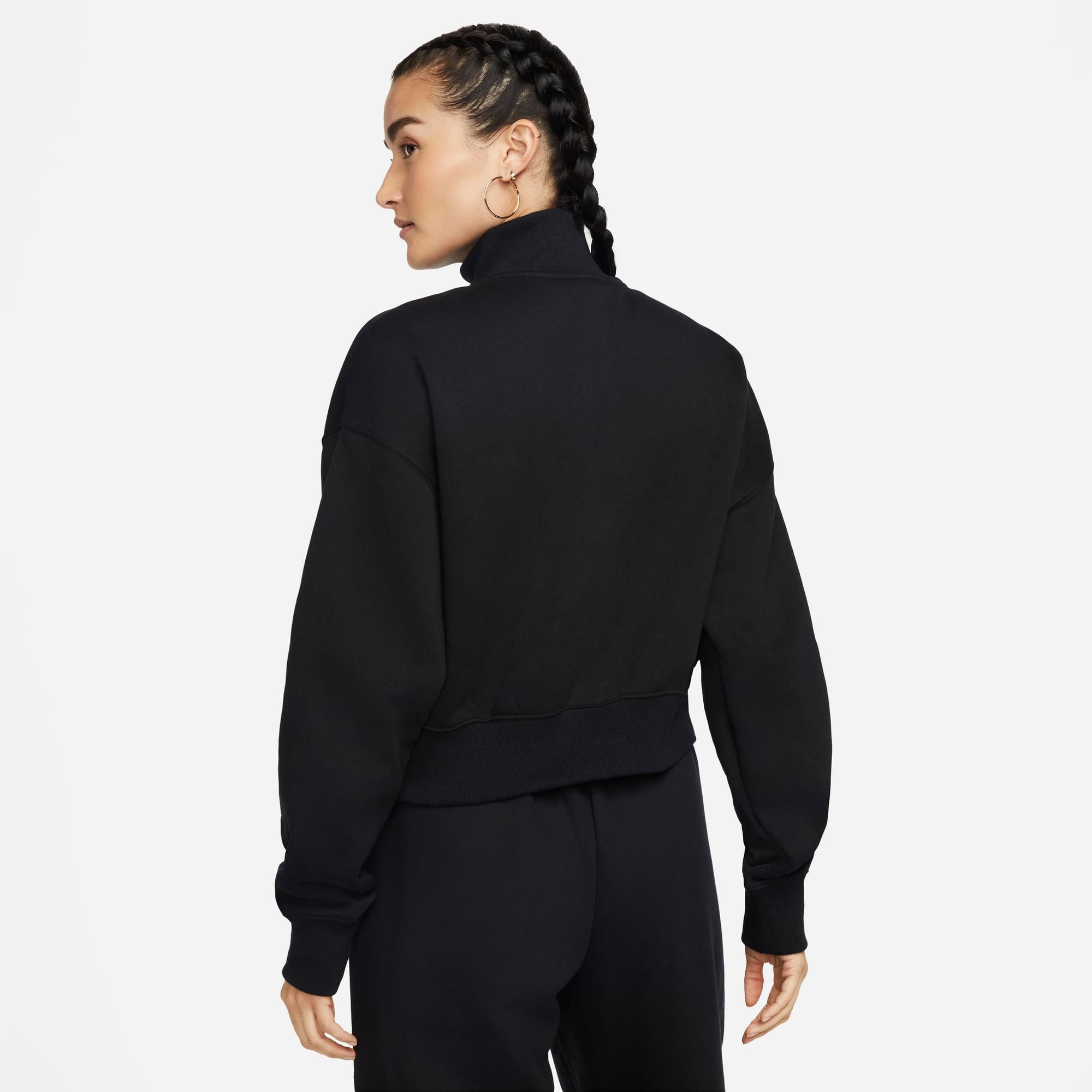 Nike Sportswear Phoenix Fleece  Crop Kadın Siyah Sweatshirt
