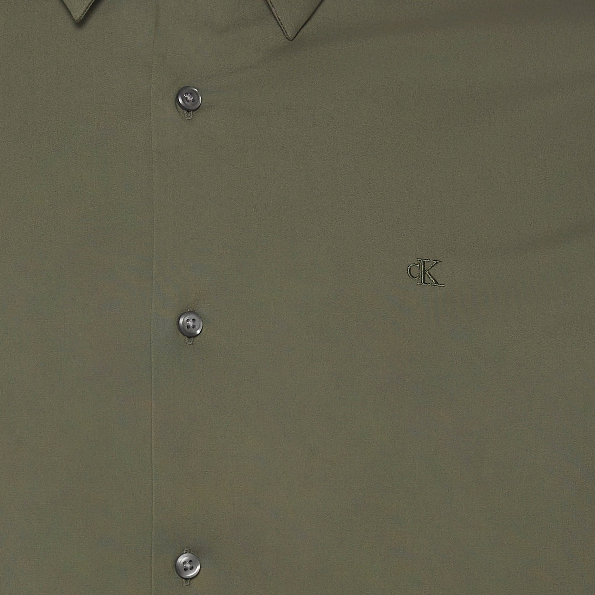 Calvin Klein Solid Stretch Classic Erkek Haki Gömlek