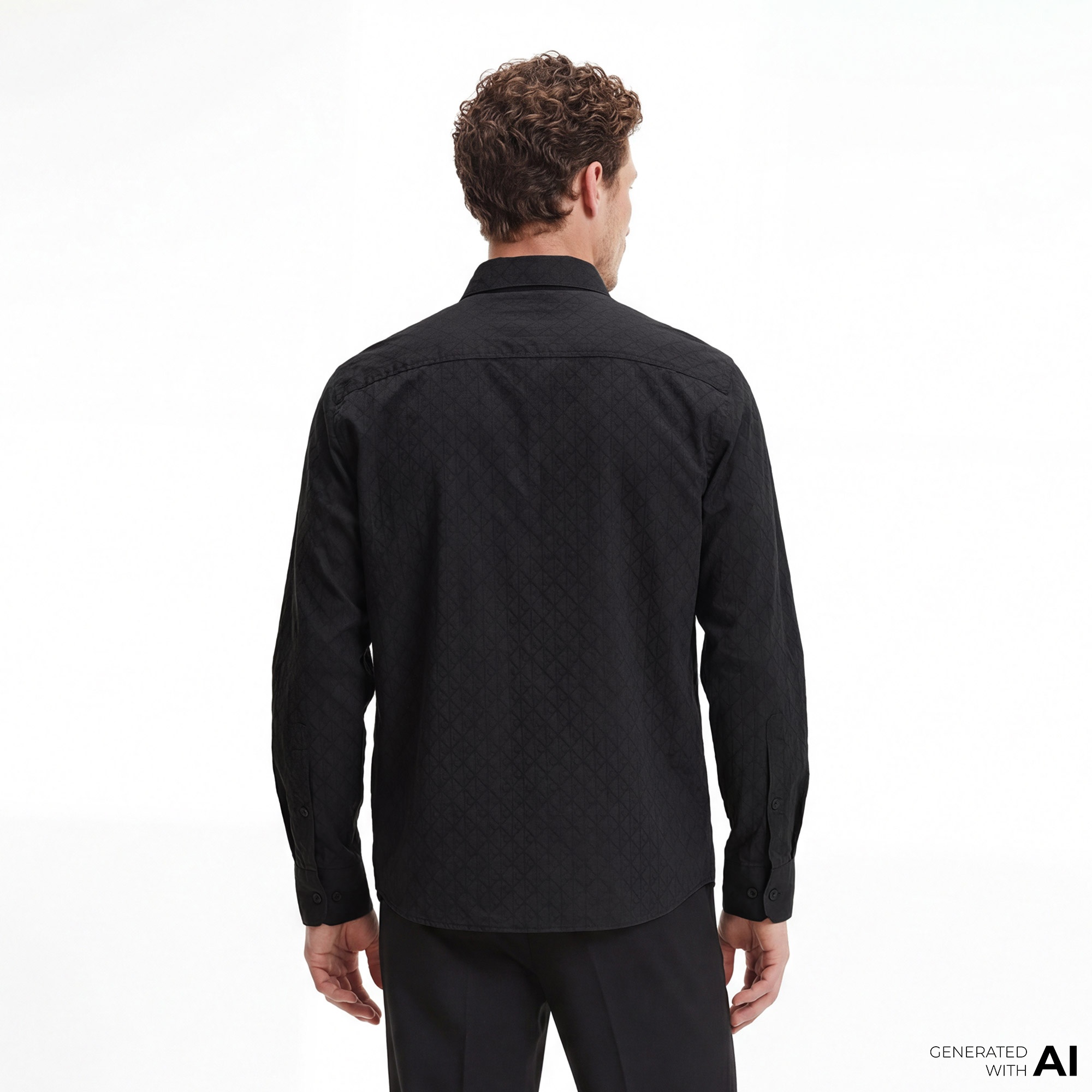 Calvin Klein Jacquard Easy Erkek Siyah Gömlek