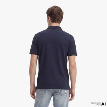  Calvin Klein Refined Pique Tipped Classic Erkek Mavi Polo