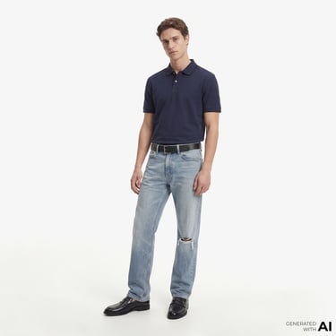  Calvin Klein Refined Pique Tipped Classic Erkek Mavi Polo