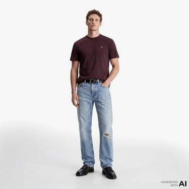  Calvin Klein Easy Monogram  Erkek Kahverengi T-Shirt