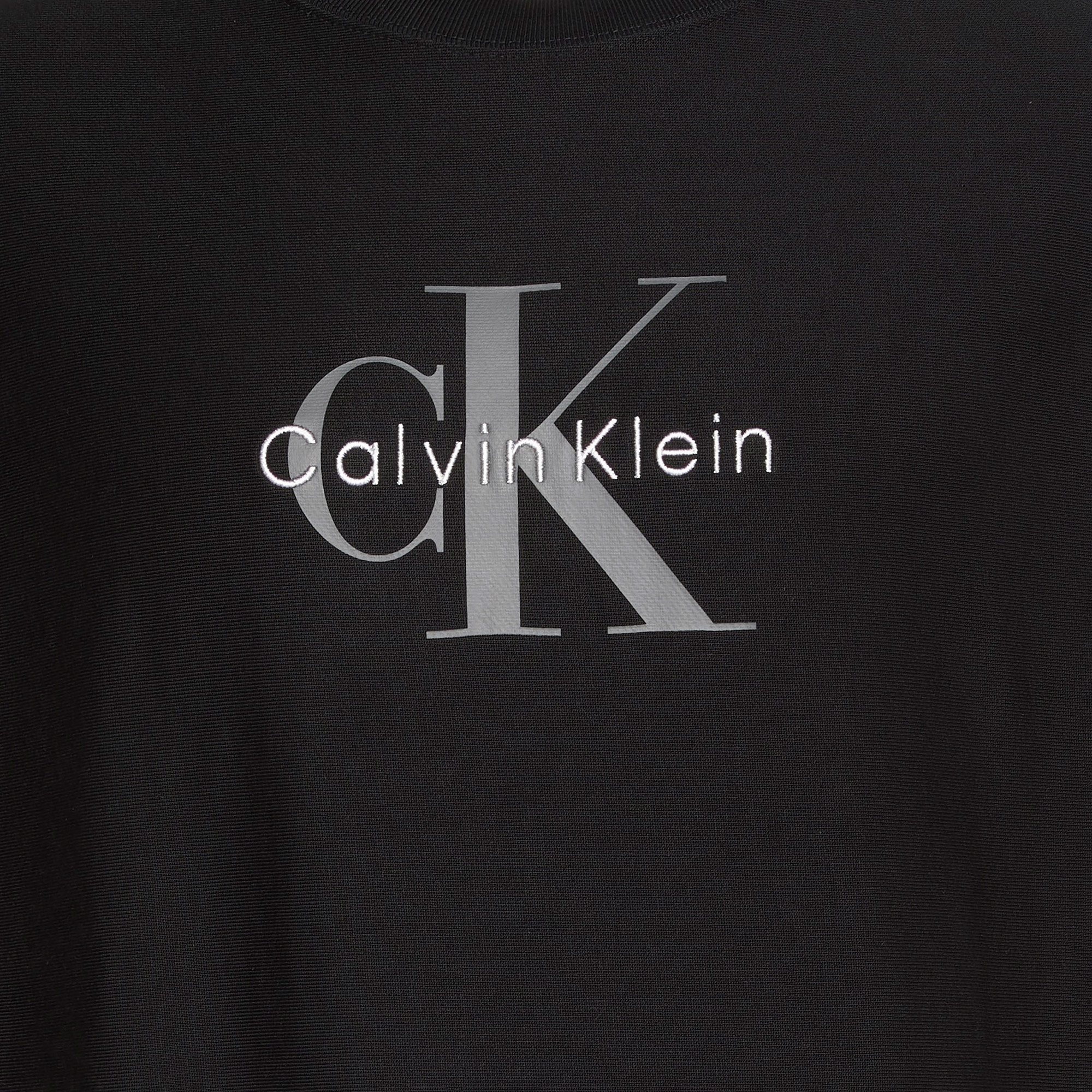 Calvin Klein Premium Terry Monologo Erkek Siyah Sweatshirt