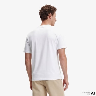  Calvin Klein Relaxed Fit Graphic  Erkek Beyaz T-Shirt