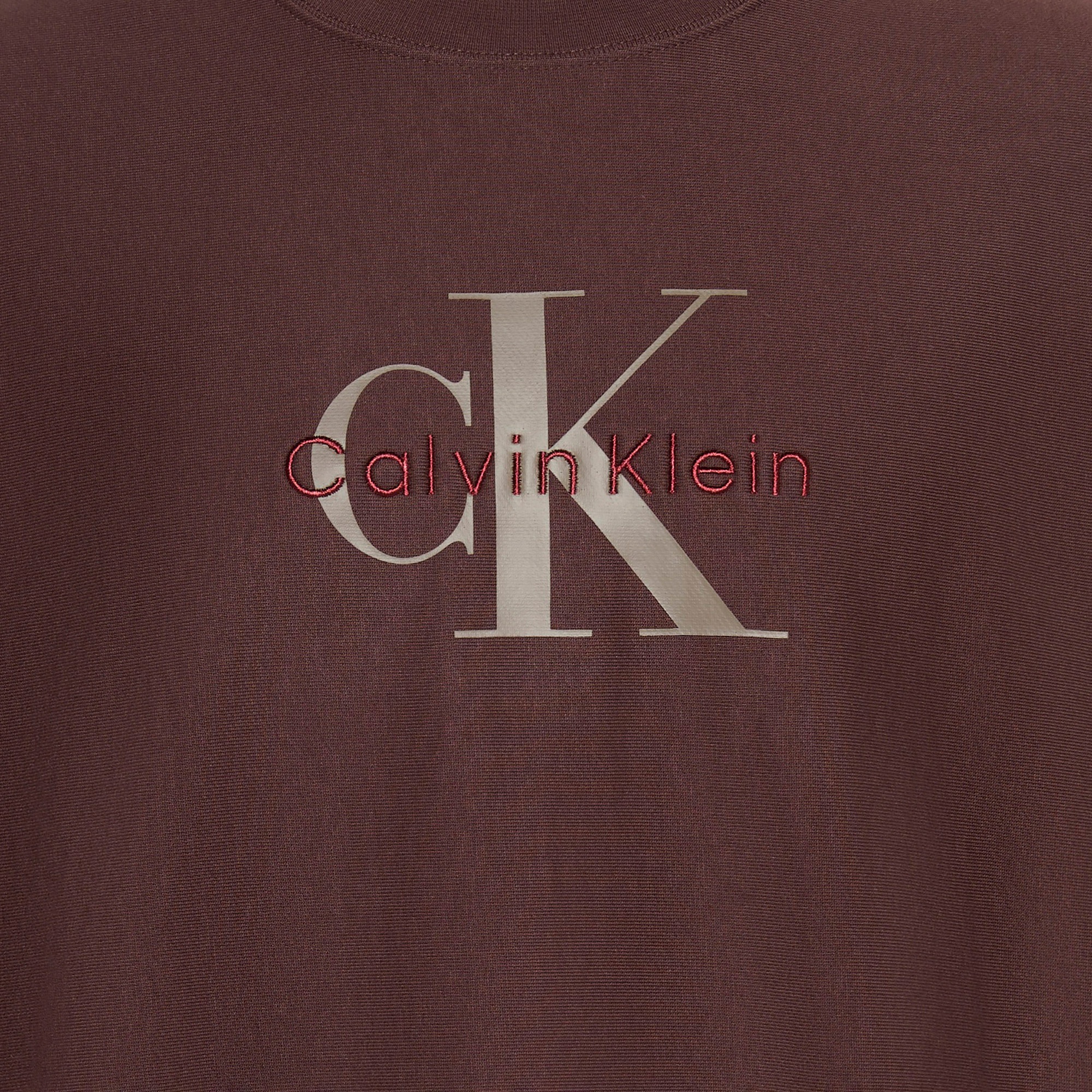 Calvin Klein Premium Terry Monologo Erkek Kahverengi Sweatshirt