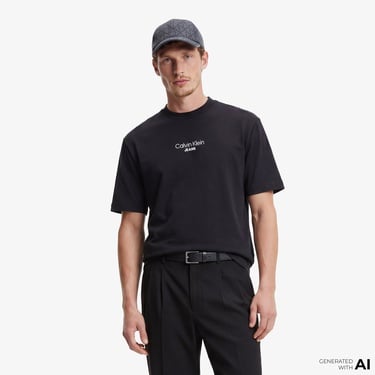  Calvin Klein Relaxed Fit Graphic  Erkek Siyah T-Shirt