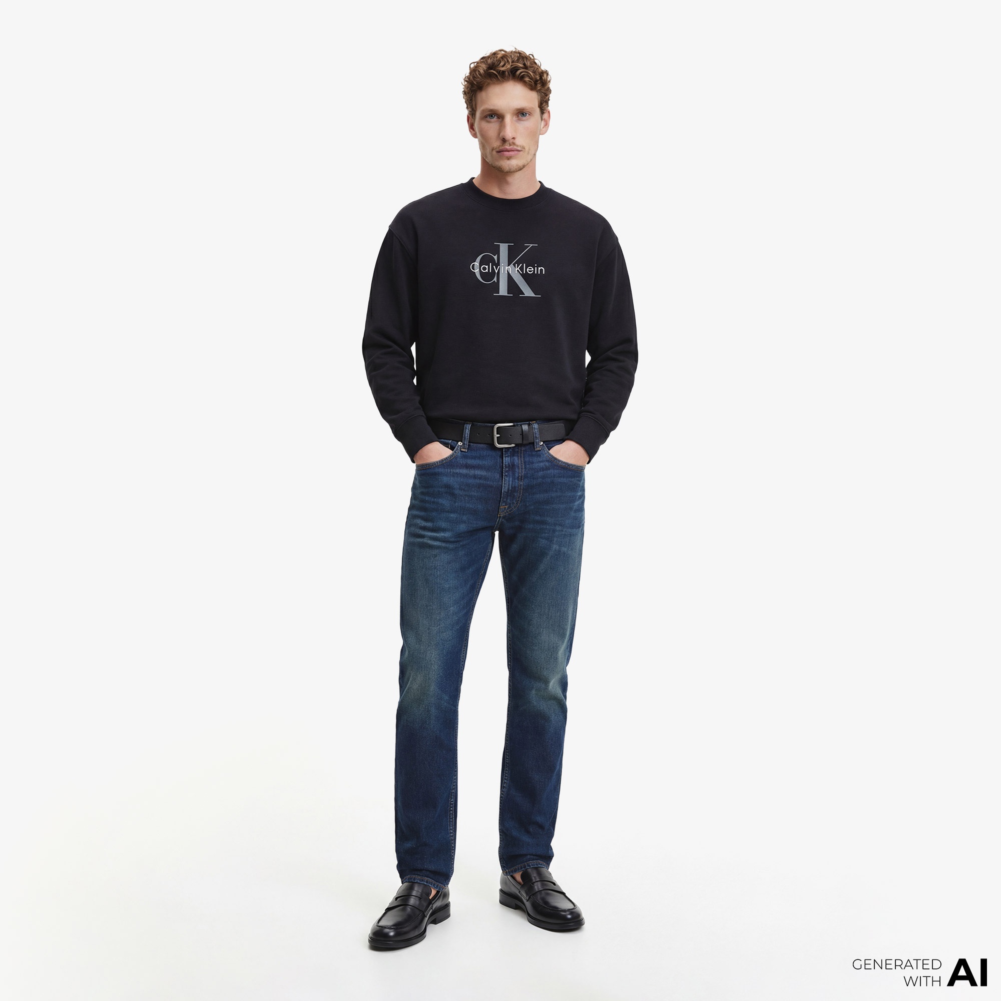 Calvin Klein Slim Vine Street Erkek Mavi Jean