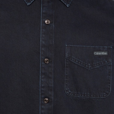  Calvin Klein Blue Black Stone 90S Overshirt Erkek Mavi Gömlek
