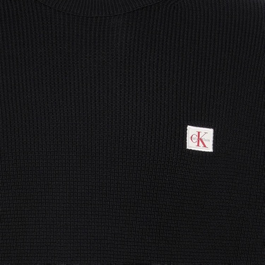  Calvin Klein Cotton Waffle Erkek Siyah Triko