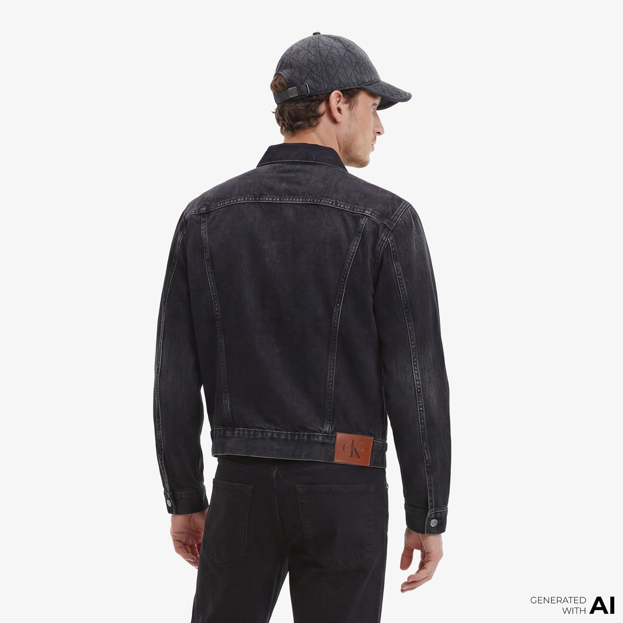 Calvin Klein Black Classic Trucker Erkek Siyah Ceket