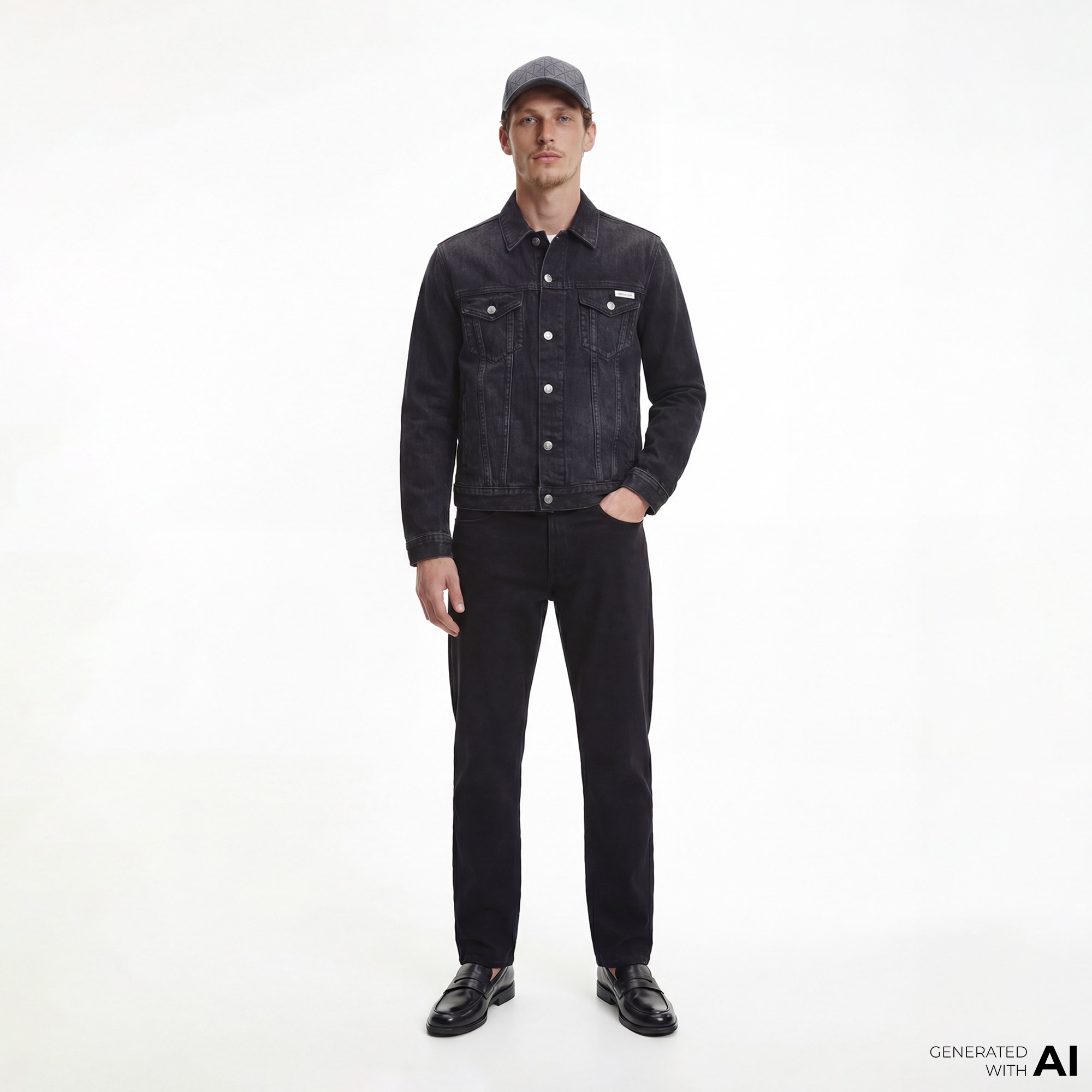 Calvin Klein Black Classic Trucker Erkek Siyah Ceket