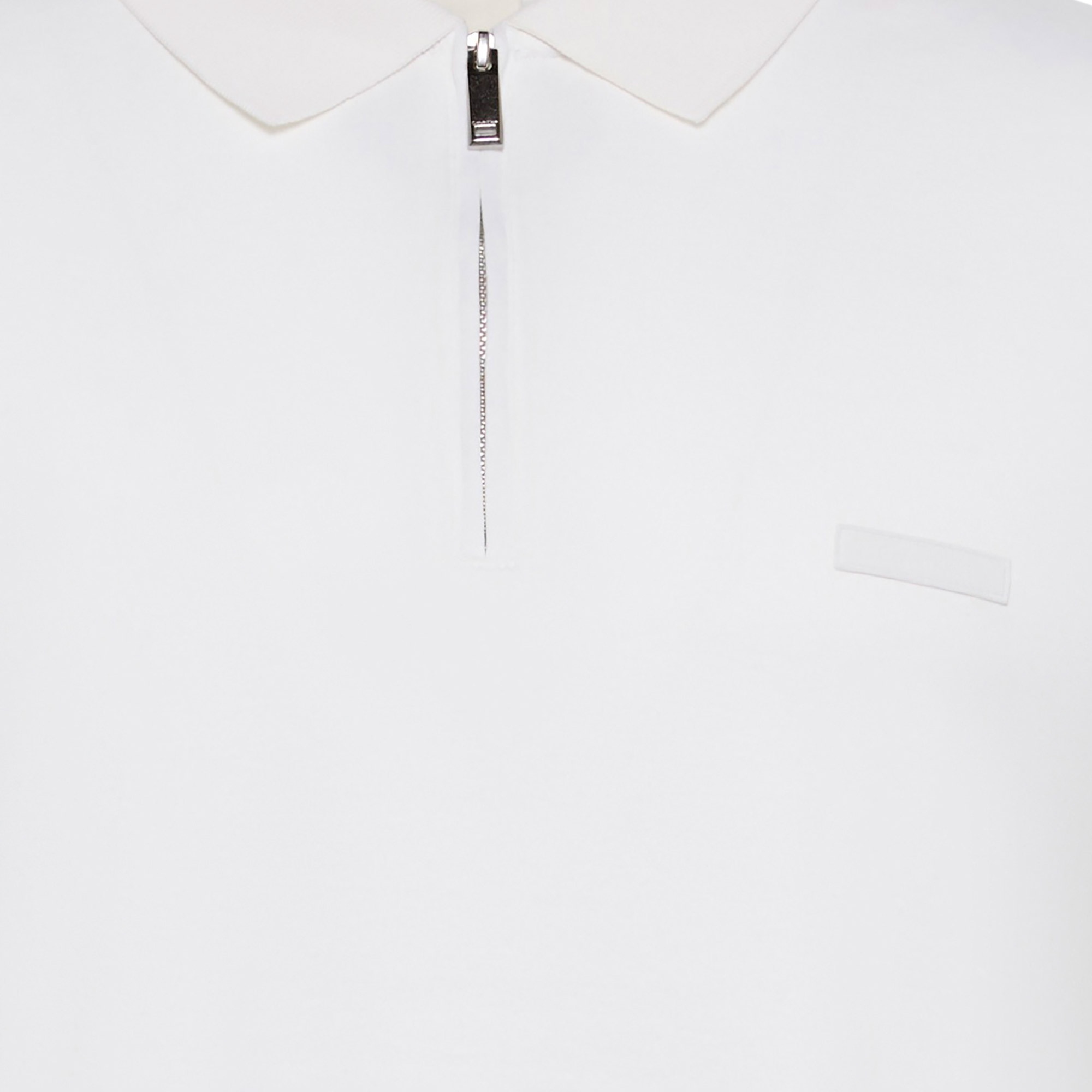 Calvin Klein Slim Supima Zip Erkek Beyaz Polo
