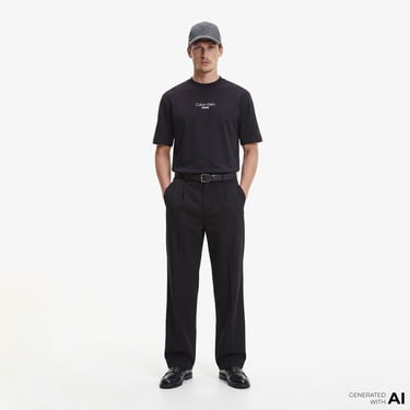  Calvin Klein Relaxed Fit Graphic  Erkek Siyah T-Shirt