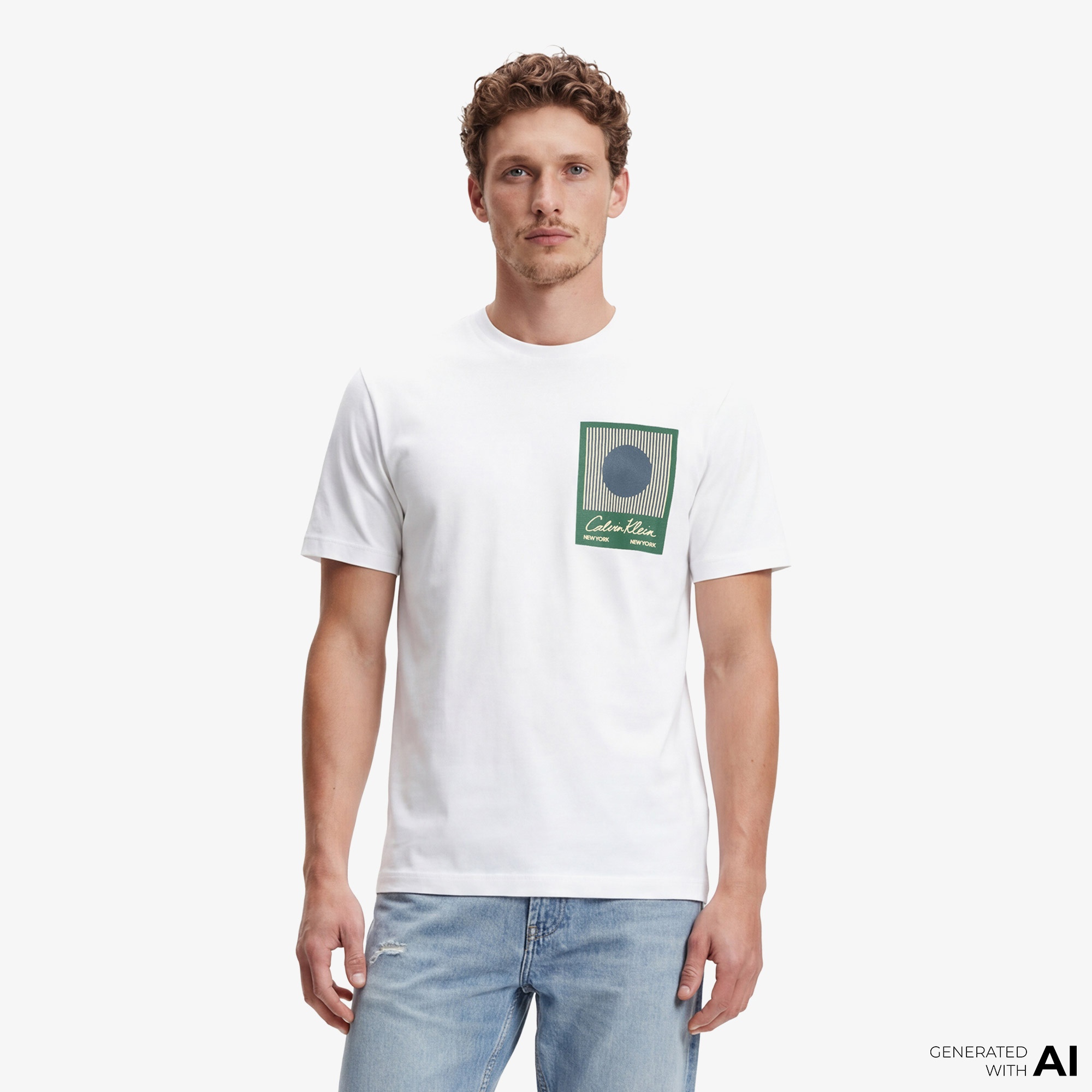 Calvin Klein 20S Matches Grap Erkek Beyaz T-Shirt