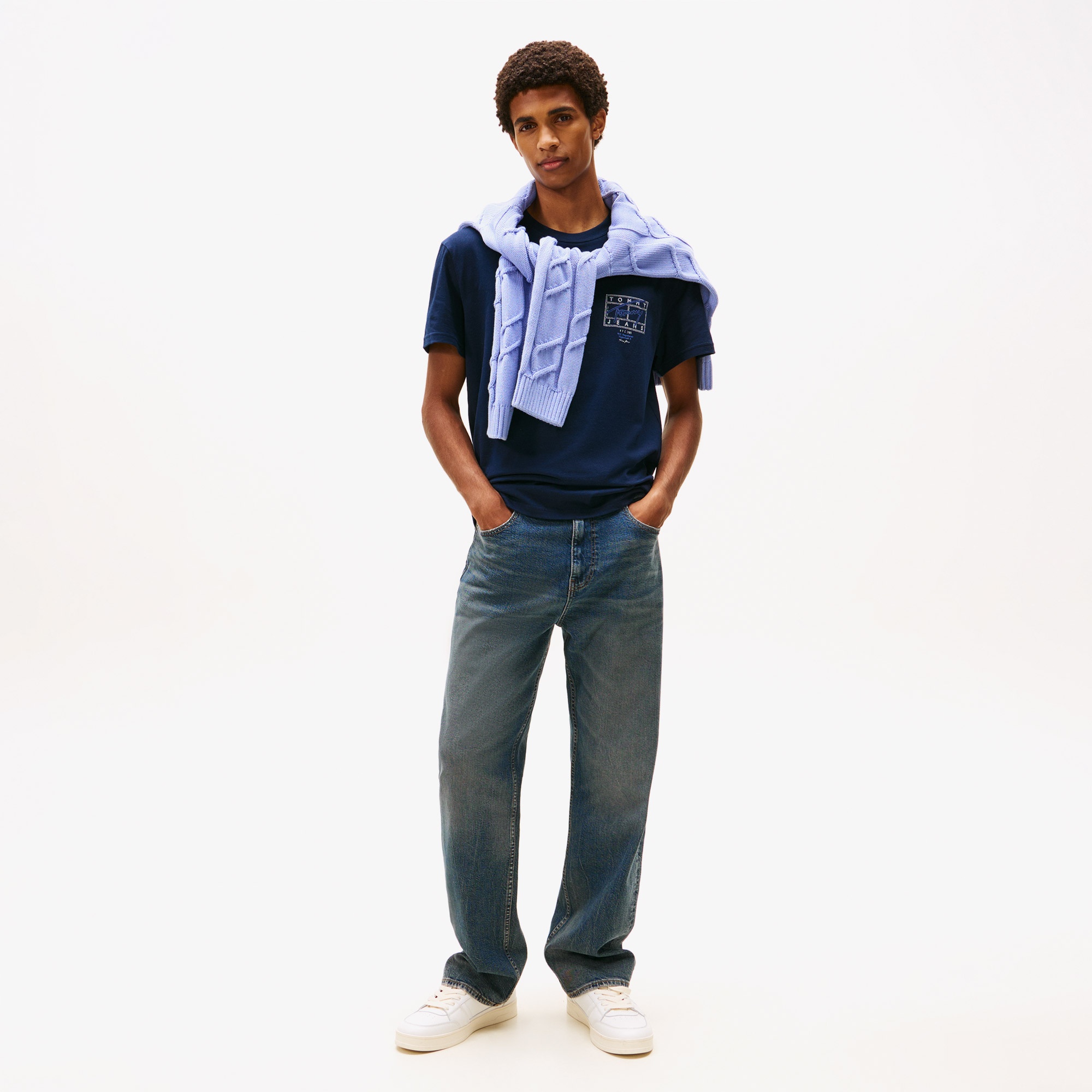 Tommy Hilfiger Signature Erkek Lacivert T-Shirt